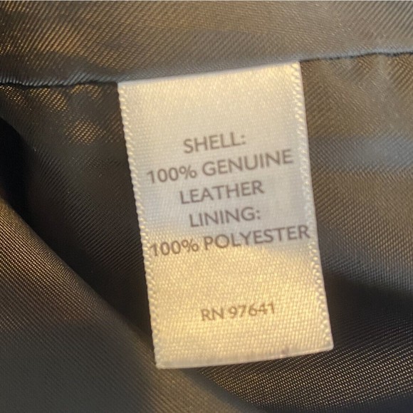 J Jill Sz M Brown Leather Shimm Swing Jacket - Picture 12 of 12